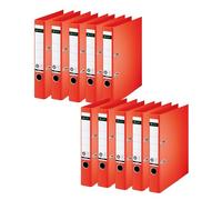 Leitz 10080020 - Raccoglitore di qualità, 180°, formato A4, sottile, larghezza dorso 5,2 cm, rivestimento in carta speciale in stampa di lino, angelo blu, rosso chiaro, 10080020