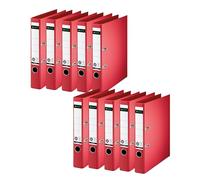 Leitz 10080025 - Raccoglitore di qualità, 180°, formato A4, sottile, larghezza dorso 5,2 cm, rivestimento speciale in carta goffrata in lino, angelo blu, rosso, 10080025