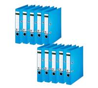 Leitz 10080030 - Raccoglitore di qualità, 180°, formato A4, sottile, larghezza dorso 5,2 cm, rivestimento speciale in carta goffrata di lino, angelo blu, azzurro