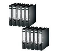 Leitz 10080095 - Raccoglitore di qualità, 180°, formato A4, sottile, larghezza dorso 5,2 cm, rivestimento speciale in carta goffrata in lino, motivo: angelo blu, nero, 10080095