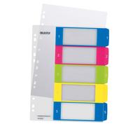 Leitz 12410000 A4 WOW 1-5 Index, PC-Printable, Extra Wide, Heavy Duty Plastic, W