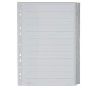 Leitz 12740000 Plastic Index Blank A4 Polypropylene 12 Sheets Grey