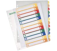 Leitz 12940000 Divisore DIN A4, Fuori misura 1-12 Polipropilene Multicolore 12