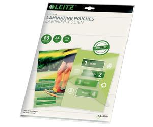 Leitz 16917 Laminate Pouch A4 80 Micron Pack of 25 Standard A4 2x80 Pack 25