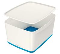 Leitz 18 Litre Storage Box with Lid, waterproof ABS, Blue Metallic