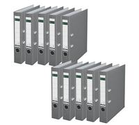Leitz 180° Plastic Lever Arch File Grigio cartella, confezione da 10 pezzi
