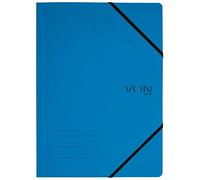 Leitz 30110035 - Cartellina portadocumenti formato A4, con chiusura ad elastico, per 150 fogli, per progetti e carta, con stampa argentata, per scuola, studio e casa, 5 pezzi, colore: blu