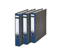 Leitz 310315035 - Raccoglitori di qualità 180A, con fessure, A4 stretti, 3 pezzi, colore: Blu