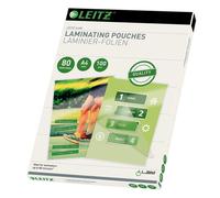 Leitz 33818 Laminating Pouches Made of 80 Micron Thick Material (Transparent, Gl