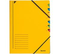 Leitz 39070015 Index File 7 Compartments Coloured Chipboard Yellow, 245 x 320 mm