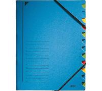 Leitz A4 Divider Book, Holds Up to 200 Sheets, 12 Compartments, Elastic Closure,