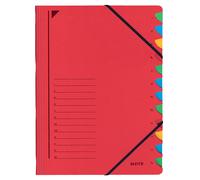 Leitz 39120025 Index File 12 Sections Coloured Chipboard Red