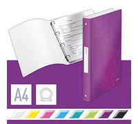 Leitz 42580062 - Raccoglitore a 4 anelli WOW, formato A4, in polipropilene, dorso da 25 mm, viola, purple