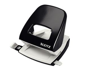 LEITZ - 50080095 - Perforatore 5008 - passo 8 cm - max 30 fogli - 2 fori - nero - Leitz - 58557 - Conf. da 1 Pz. - 50080095
