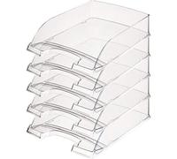 LEITZ 52260302 Plus Standard, Vaschetta Porta Corrispondenza, Formato A4, Colore Trasparente, Confezione da 5 Pezzi