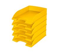Leitz 52270015 - Cestino per lettere, formato A4, confezione da 5, colore: Giallo