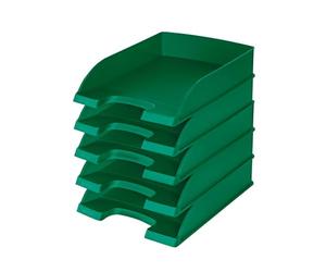 LEITZ 52270055 Plus Standard, Vaschetta Porta Corrispondenza, Formato A4, Colore Verde, 5 Pezzi