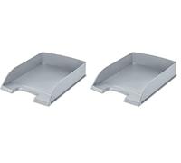 LEITZ 52270084 Plus Standard, Vaschetta Porta Corrispondenza, Formato A4, Colore Argento, 1 Pezzo (Confezione da 2)
