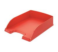 LEITZ 52270220 Plus Standard, Vaschetta Porta Corrispondenza, Formato A4, Colore Rosso, Confezione da 5 pezzi