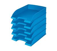 LEITZ 52270230 Plus Standard, Vaschetta Porta Corrispondenza, Formato A4, Colore Azzurro, Confezione da 5 pezzi