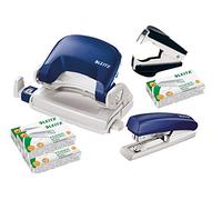 Leitz 5507 attrezzo per la rilegatura inclusivo di graffettatrice e perforatore, Komplettset, blau, 1