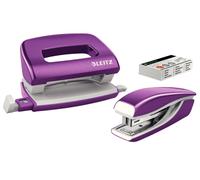 LEITZ 55612062 - Nexxt WOW Set Mini Cucitrice e Punch Viola