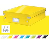 Leitz Click & Store WOW Scatola Organizer Media, per Archivio e Organizzazione di Cavi e Cancelleria, Adatta a Casa e Ufficio, Giallo, 60580016
