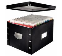 LEITZ WOW Click & Store Scatola Archivio per Cartelle Sospese, F.to A4, per la Casa e l'Ufficio, nero, 60460095 - nero 60460095