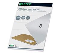 Leitz 61740001 - Etichette universali scrivibili per PC, 105 x 74 mm, colore: Bianco