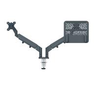 LEITZ - 65380089 - Braccio salvaspazio - per 2 monitor & laptop - grigio scuro - Leitz - 103573 - Conf. da 1 Pz. - 65380089