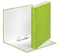 Leitz A4 2 Ring Binder, Holds up to 230 Sheets, WOW Range, 25 mm Spine, Green, 4