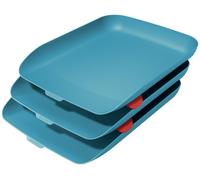 Leitz A4 Letter Tray, Set Of Three, Cosy Range, Calm Blue, 53582061 Calm Blue Se