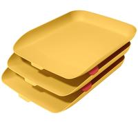 Leitz A4 Letter Tray, Set Of Three, Cosy Range, Warm Yellow, 53582019 Warm Yello