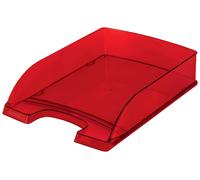 Leitz A4 Letter Tray, Transparent Red, Plus Range, 52260028