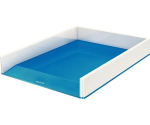 Leitz A4 Letter Tray, White/Metallic Blue, WOW Range, 53611036