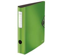 Leitz Active Solid Raccoglitore Anelli Plastica con Meccanismo a Leva 180°, Formato A4, Dorso 65 mm, Chiusura a elastico, Polyfoam leggero, Verde, 10481050