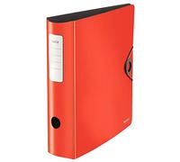 Leitz Active Solid Raccoglitore con Meccanismo a Leva 180°, Formato A4, Dorso 82 mm, Chiusura a elastico, Polyfoam leggero, Rosso, 10471020