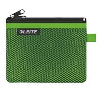 Leitz WOW Astuccio a 2 Scomparti, Cerniera in Nylon, Lavabile, Adatta come Portafoglio, Formato S (14 x 10.5 cm), Verde, 40110054