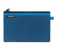 Leitz WOW Astuccio a 2 Scomparti, Cerniera in Nylon, Lavabile, Adatta come Borsino, Formato L (23x15 cm), Blu, 40130036