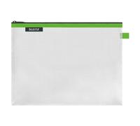 Leitz WOW Busta da Viaggio, Resistente all'Acqua, Trasparente, Adatta per Organizzare Piccoli Oggetti, Formato L (A4), Verde