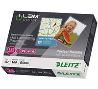 Leitz - Busta per plastificatrice DIN A7, lucida, 250 mic, 1 confezione da 100 pezzi