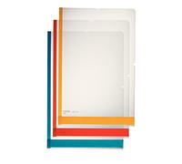 Leitz Buste Desk Free Premium, Formato A4, Finitura trasparente opaca, Etichetta inferiore e bordo colorati, Polipropilene 150 micron, Copysafe, Confezione da 6 colori assortiti, 40803000