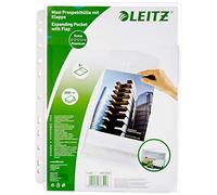 Buste forate alta capacitA' con lembo - 22x30 cm - PVC- Leitz - trasparente - conf. 5 pezzi