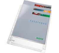 Leitz® - Buste trasparenti Maxi Standard, in PVC, apertura superiore, con fori europei, formato A4 (5 pezzi), confezione da 5 pezzi