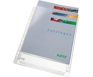 Leitz® - Buste trasparenti Maxi Standard, in PVC, apertura superiore, con fori europei, formato A4 (5 pezzi), confezione da 5 pezzi