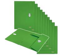 Leitz Cartella a 3 Lembi in PP Riciclato all'80 % e Riciclabile al 100%, con Cinghie Elastiche, Contiene fino a 150 Fogli A4, Gamma Recycle, 235 mm x 11 mm x 320 mm - Verde