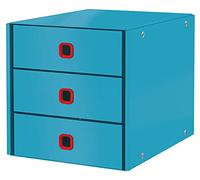 Leitz Click & Store Cassettiera a 3 Cassetti, Gamma Cosy, Pieghevole, Organizer per Riporre Documenti, Cataloghi e Riviste in Formato A4, Adatta per Casa e Ufficio, Blu Calmo, 53680061