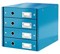 Leitz Cassettiera Click & Store – 4 cassetti pieghevole per documenti A4 – Casa & Ufficio – Blu