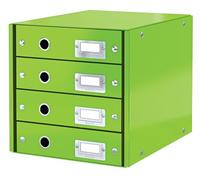 Leitz Click & Store Cassettiera a 4 Cassetti Pieghevole, Organizer per Riporre Documenti, Cataloghi e Riviste in Formato A4, Adatta per Casa e Ufficio, Verde, 60494054
