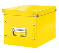 Leitz Click & Store WOW Scatola Archivio Cubo Medio, per Mantenere la Casa e l'Ufficio in Ordine, Giallo, 61090016